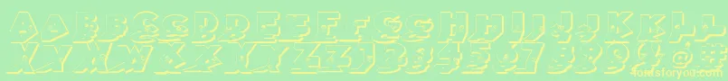 Mirrorchicken Font – Yellow Fonts on Green Background