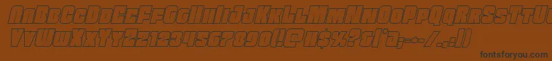 Funkmachineoutital-Schriftart – Schwarze Schriften auf braunem Hintergrund