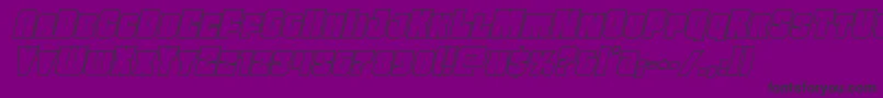 Funkmachineoutital-Schriftart – Schwarze Schriften auf violettem Hintergrund