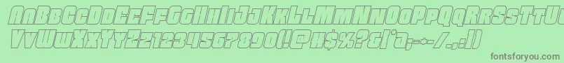 Funkmachineoutital Font – Gray Fonts on Green Background