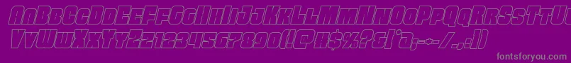 Funkmachineoutital Font – Gray Fonts on Purple Background