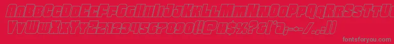 Funkmachineoutital Font – Gray Fonts on Red Background