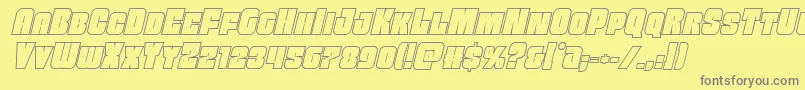 Funkmachineoutital Font – Gray Fonts on Yellow Background