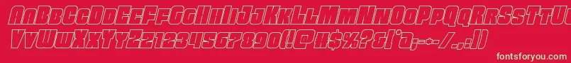 Funkmachineoutital Font – Green Fonts on Red Background