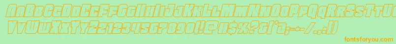 Funkmachineoutital Font – Orange Fonts on Green Background