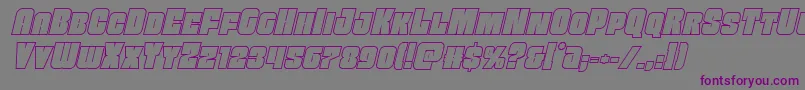 Funkmachineoutital Font – Purple Fonts on Gray Background
