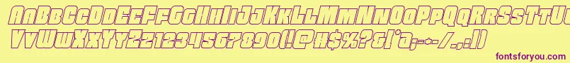 Funkmachineoutital Font – Purple Fonts on Yellow Background