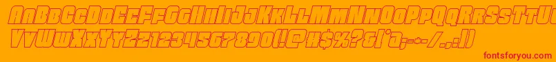 Funkmachineoutital Font – Red Fonts on Orange Background