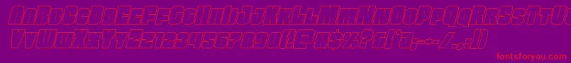 Czcionka Funkmachineoutital – czerwone czcionki na fioletowym tle