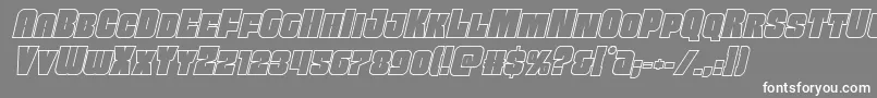 Funkmachineoutital-Schriftart – Weiße Schriften auf grauem Hintergrund