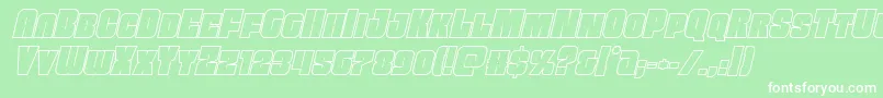 Шрифт Funkmachineoutital – белые шрифты на зелёном фоне