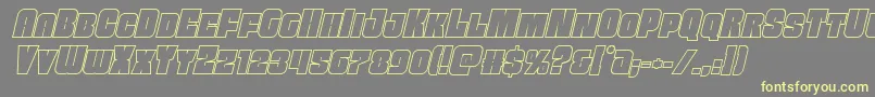 Funkmachineoutital Font – Yellow Fonts on Gray Background