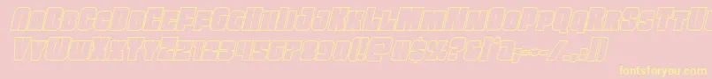 Funkmachineoutital Font – Yellow Fonts on Pink Background