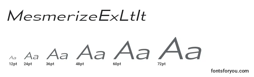 Размеры шрифта MesmerizeExLtIt
