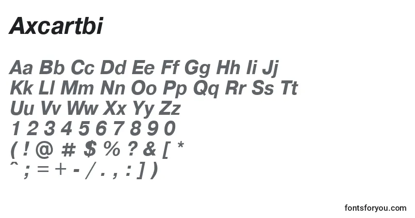 Schriftart Axcartbi – Alphabet, Zahlen, spezielle Symbole