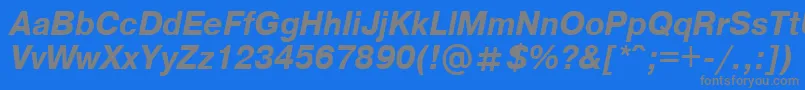 Axcartbi Font – Gray Fonts on Blue Background