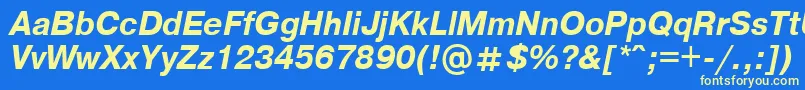 Axcartbi Font – Yellow Fonts on Blue Background