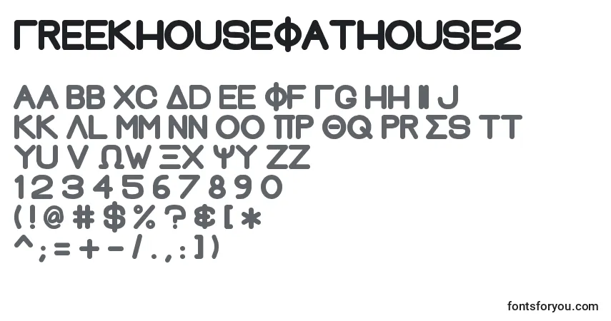 A fonte GreekhouseFathouse2 – alfabeto, números, caracteres especiais