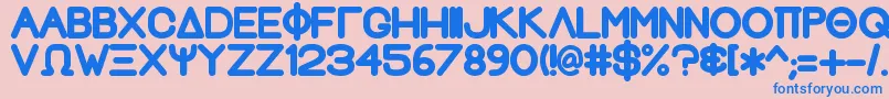 フォントGreekhouseFathouse2 – ピンクの背景に青い文字