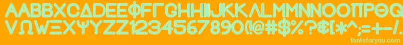 GreekhouseFathouse2-fontti – vihreät fontit oranssilla taustalla