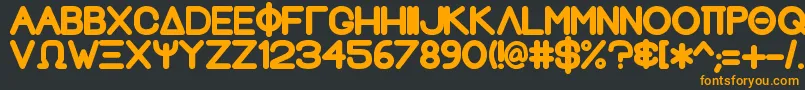 フォントGreekhouseFathouse2 – 黒い背景にオレンジの文字