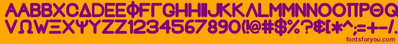 Czcionka GreekhouseFathouse2 – fioletowe czcionki na pomarańczowym tle