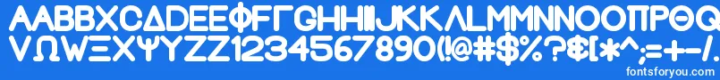 fuente GreekhouseFathouse2 – Fuentes Blancas Sobre Fondo Azul