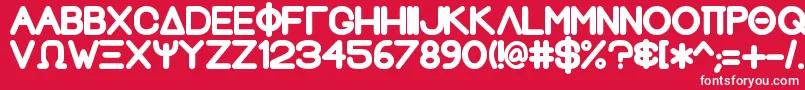 フォントGreekhouseFathouse2 – 赤い背景に白い文字