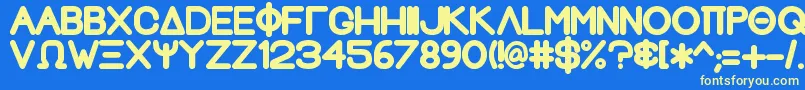 GreekhouseFathouse2 Font – Yellow Fonts on Blue Background