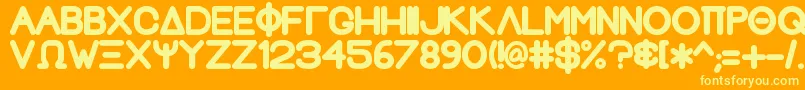 Шрифт GreekhouseFathouse2 – жёлтые шрифты на оранжевом фоне