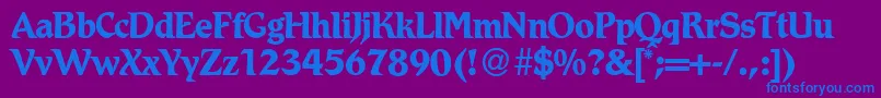 RomdbNormal Font – Blue Fonts on Purple Background