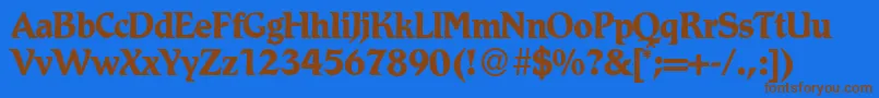 RomdbNormal Font – Brown Fonts on Blue Background