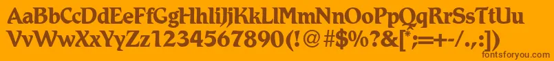 RomdbNormal Font – Brown Fonts on Orange Background