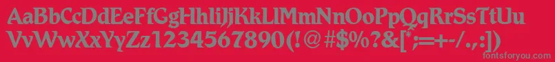 フォントRomdbNormal – 赤い背景に灰色の文字