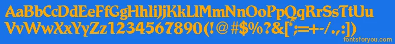 RomdbNormal Font – Orange Fonts on Blue Background