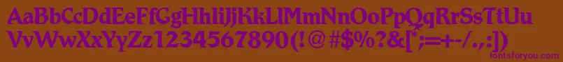 RomdbNormal Font – Purple Fonts on Brown Background