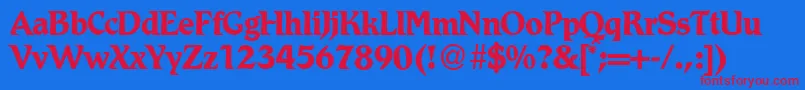 RomdbNormal Font – Red Fonts on Blue Background