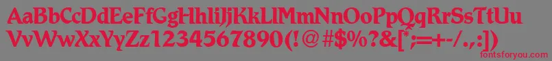 RomdbNormal-Schriftart – Rote Schriften auf grauem Hintergrund