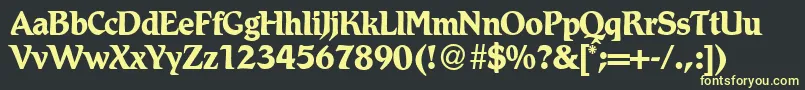 フォントRomdbNormal – 黒い背景に黄色の文字