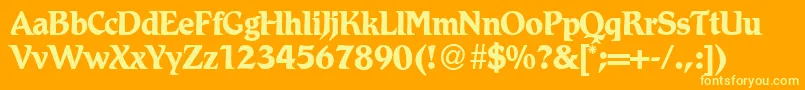 RomdbNormal Font – Yellow Fonts on Orange Background