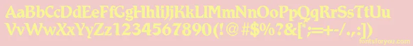 RomdbNormal Font – Yellow Fonts on Pink Background