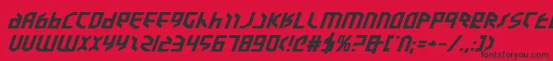 ValkyrieExpboldItalic Font – Black Fonts on Red Background
