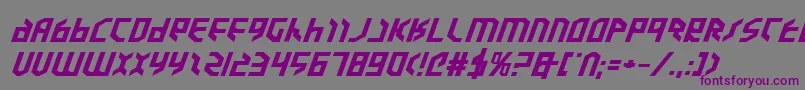 ValkyrieExpboldItalic Font – Purple Fonts on Gray Background