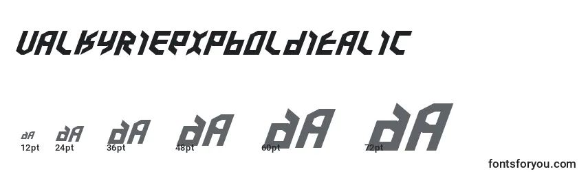 ValkyrieExpboldItalic Font Sizes
