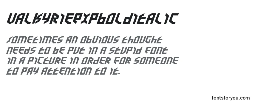 Review of the ValkyrieExpboldItalic Font