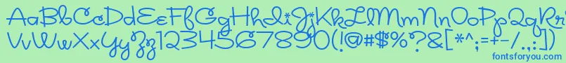 Rickles Font – Blue Fonts on Green Background