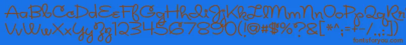 Rickles Font – Brown Fonts on Blue Background