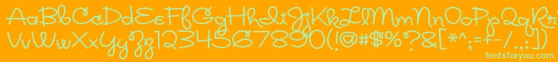 Rickles Font – Green Fonts on Orange Background