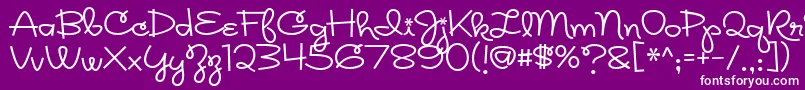 Rickles-Schriftart – Weiße Schriften auf violettem Hintergrund