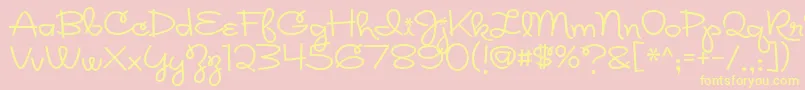 Rickles Font – Yellow Fonts on Pink Background